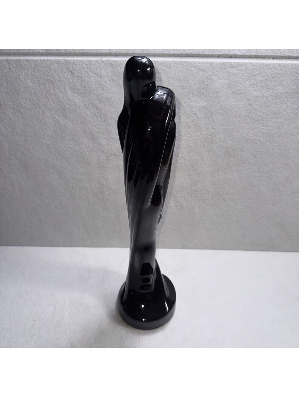 Vintage 1990 MCM Style HAEGER Lovers Embrace Ceramic Statue, Black #6033, 20" In